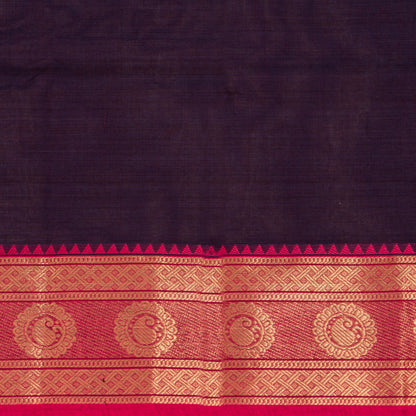 Wine And Pink Kanchi Cotton Saree For Festive Wear PV MM KC 767