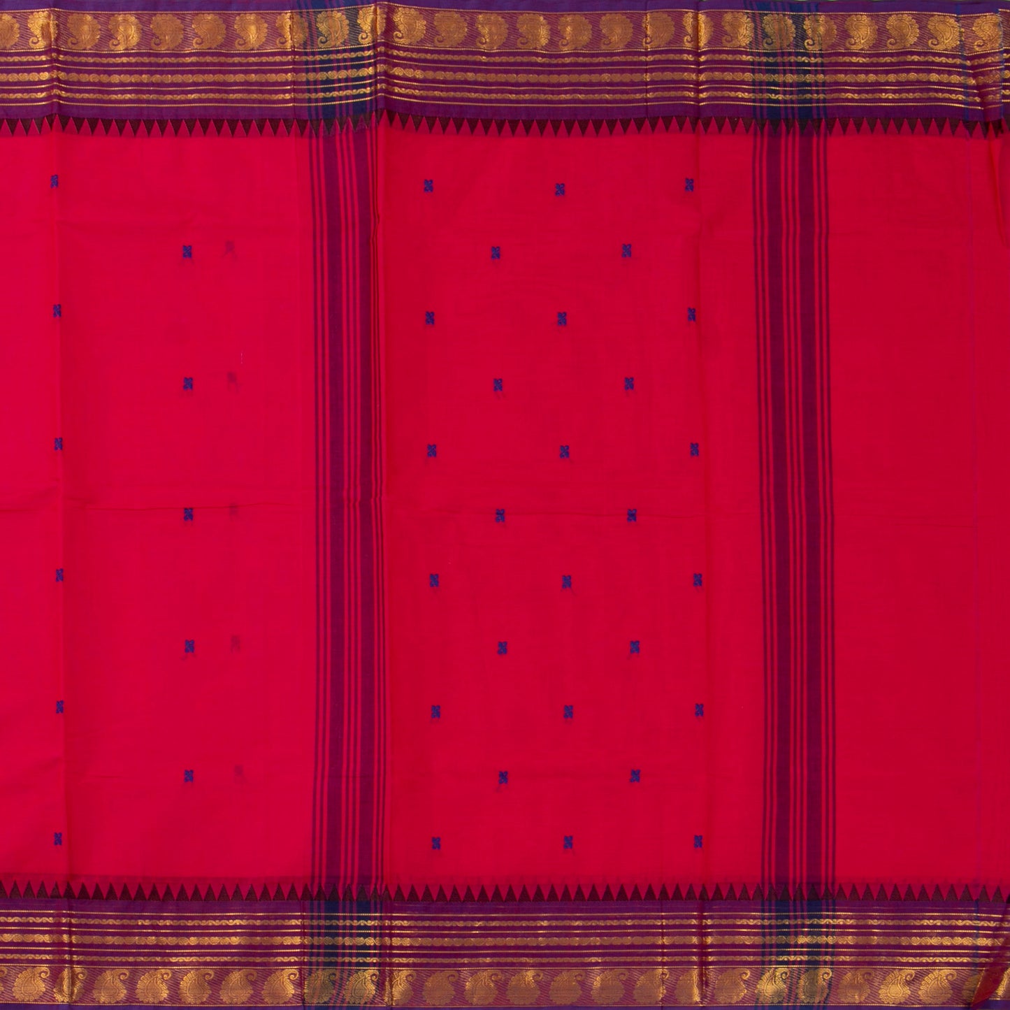 Pink And Purple  Kanchi Cotton Saree For Festive Wear PV MM KC 762