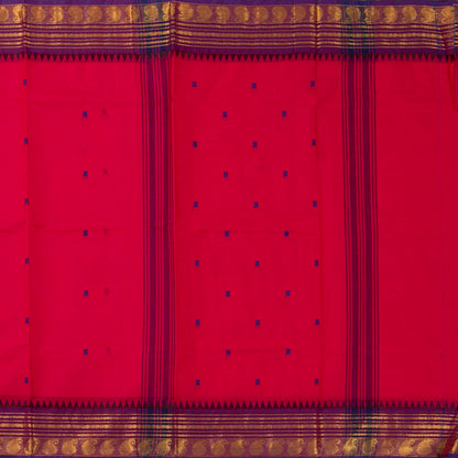 Pink And Purple  Kanchi Cotton Saree For Festive Wear PV MM KC 762
