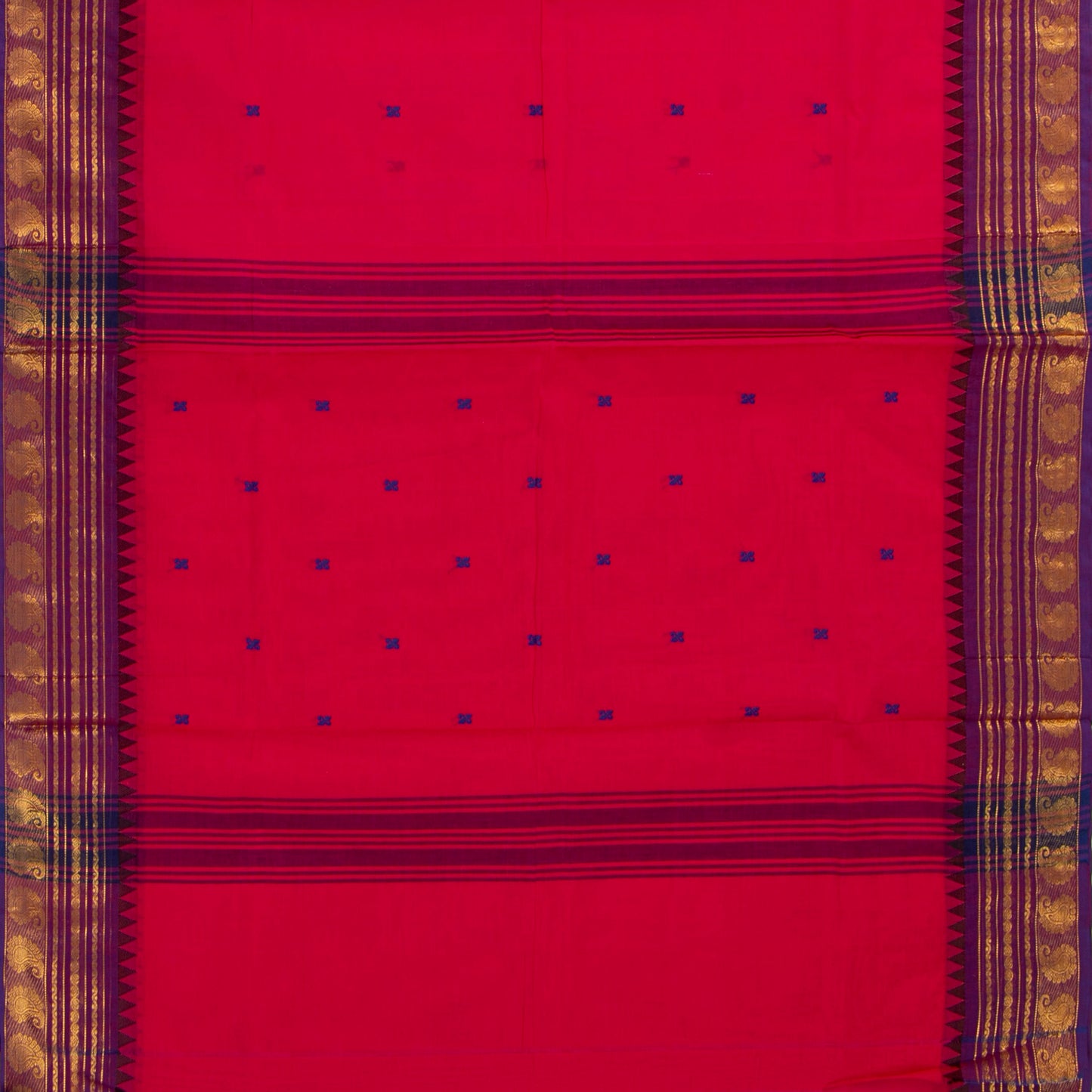 Pink And Purple  Kanchi Cotton Saree For Festive Wear PV MM KC 762
