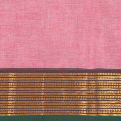 Pink And Green Kanchi Cotton Saree For Festive Wear PV MM KC 841