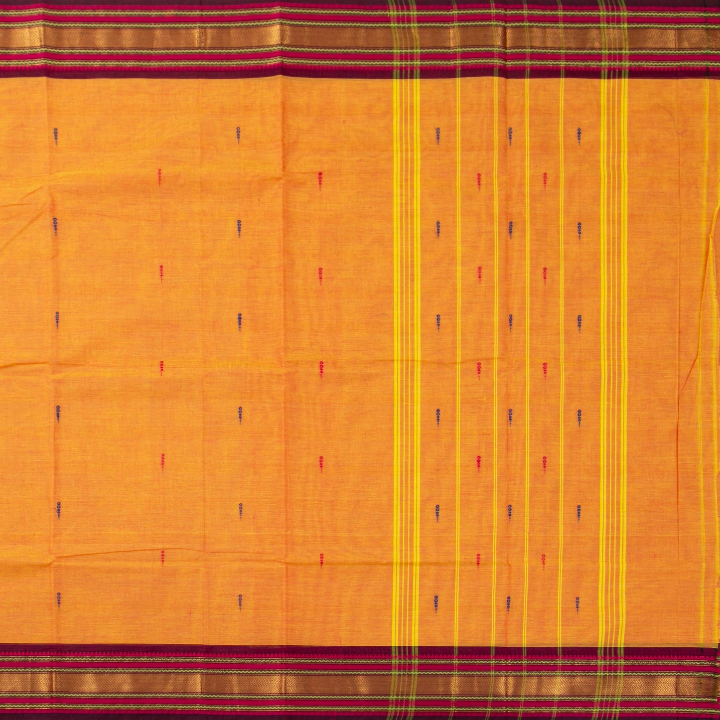 Peach And Magenta Kanchi Cotton Saree For Festive Wear PV MM KC 850