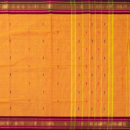Peach And Magenta Kanchi Cotton Saree For Festive Wear PV MM KC 850