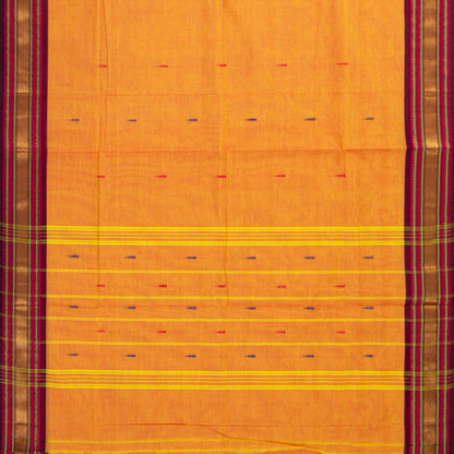 Peach And Magenta Kanchi Cotton Saree For Festive Wear PV MM KC 850