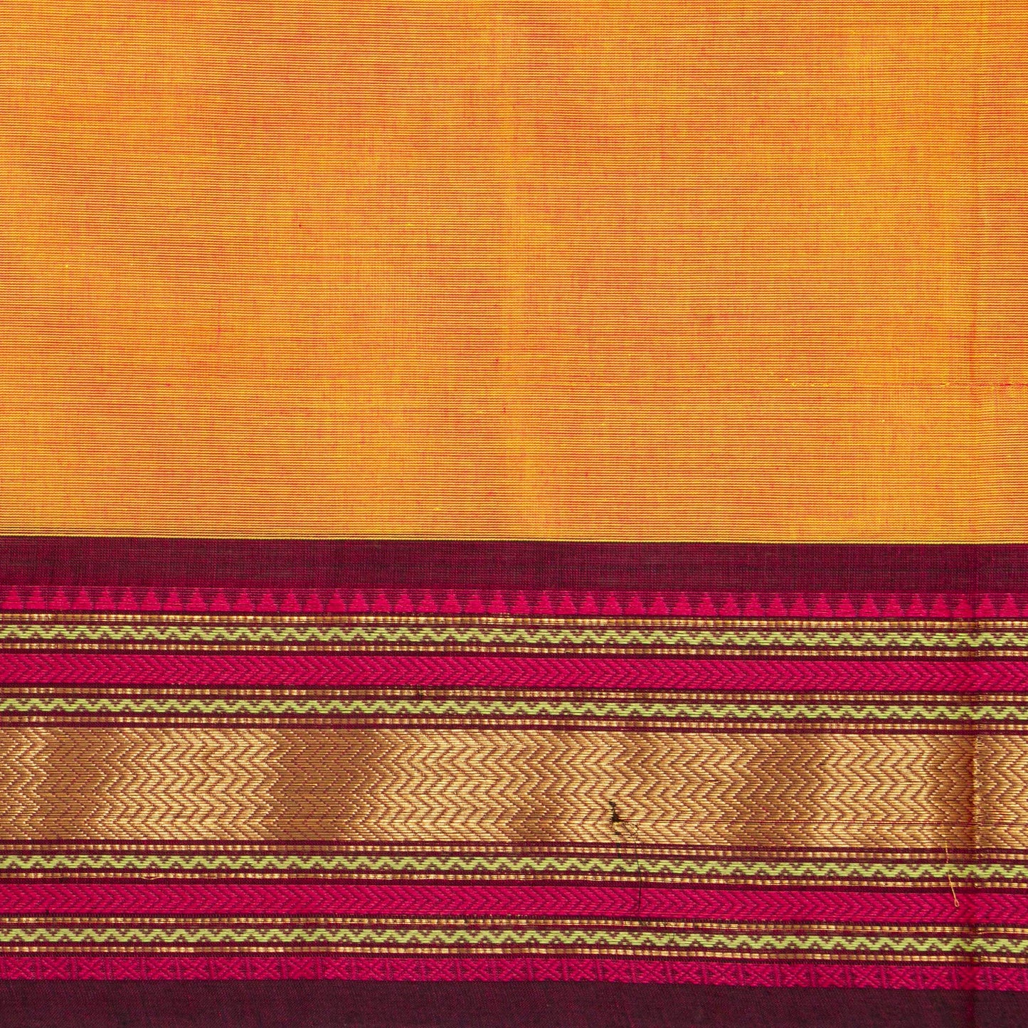 Peach And Magenta Kanchi Cotton Saree For Festive Wear PV MM KC 850