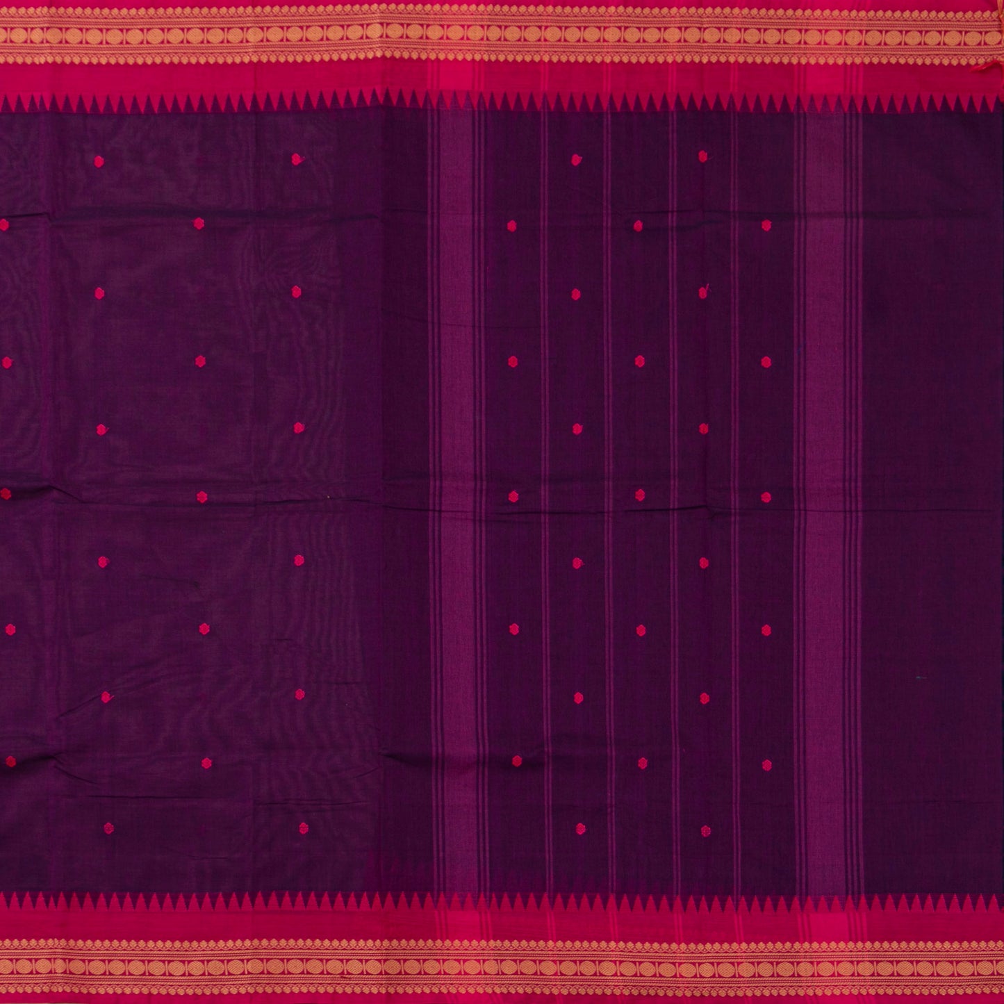 Magenta And Pink Kanchi Cotton Saree For Festive Wear PV MM KC 849