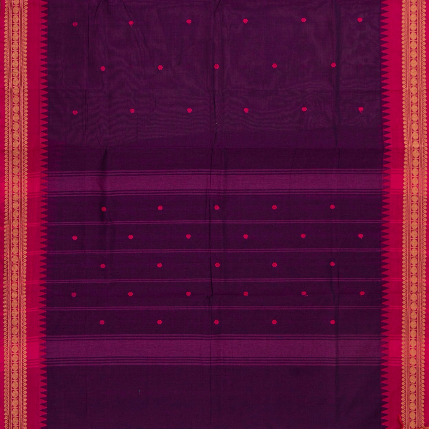 Magenta And Pink Kanchi Cotton Saree For Festive Wear PV MM KC 849