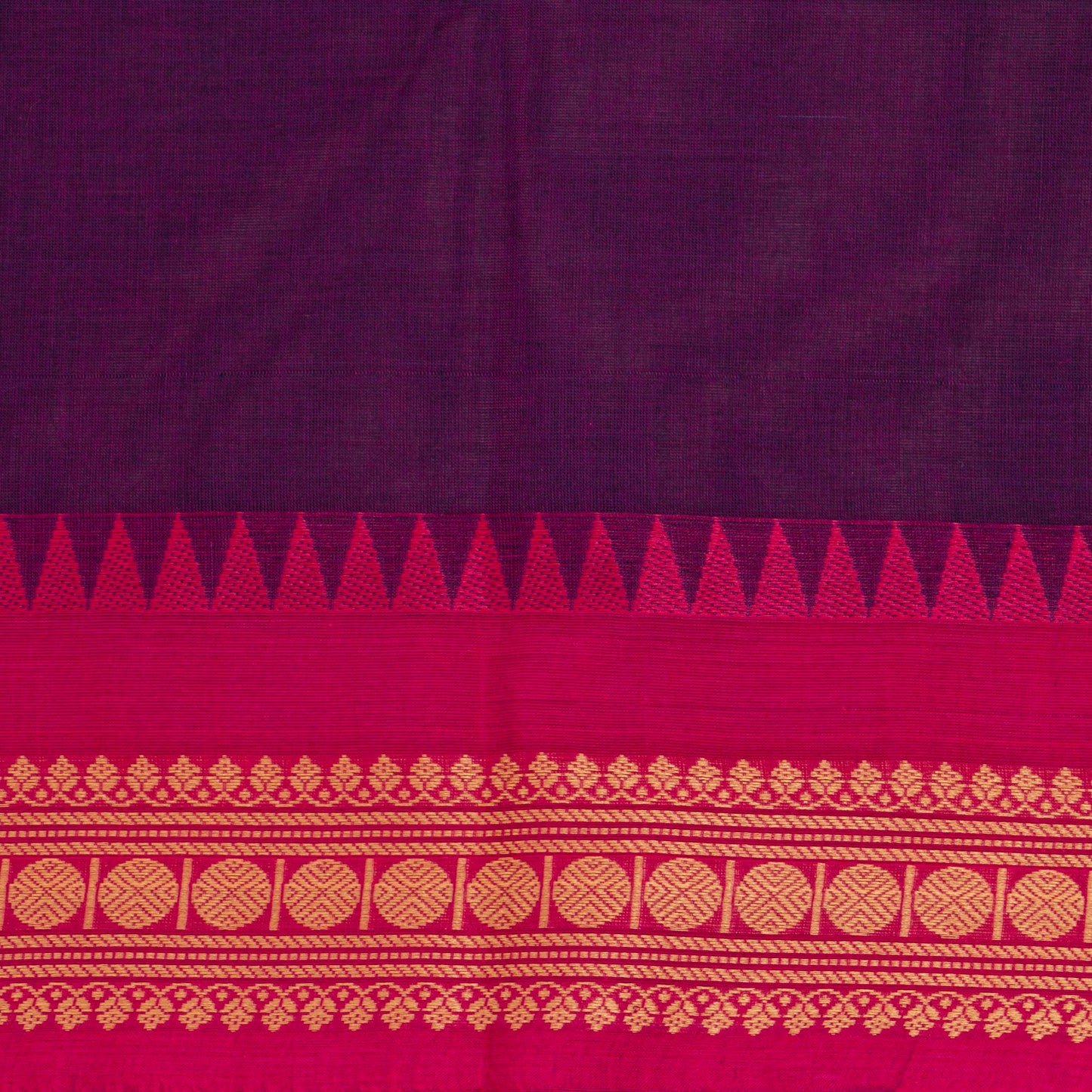 Magenta And Pink Kanchi Cotton Saree For Festive Wear PV MM KC 849