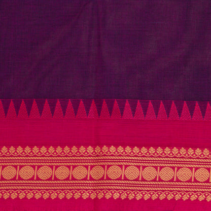 Magenta And Pink Kanchi Cotton Saree For Festive Wear PV MM KC 849
