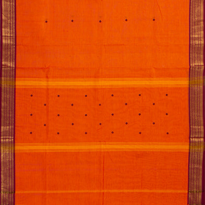 Orange And Magenta Kanchi Cotton Saree For Festive Wear PV MM KC 793