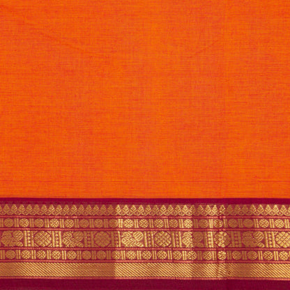 Orange And Magenta Kanchi Cotton Saree For Festive Wear PV MM KC 793