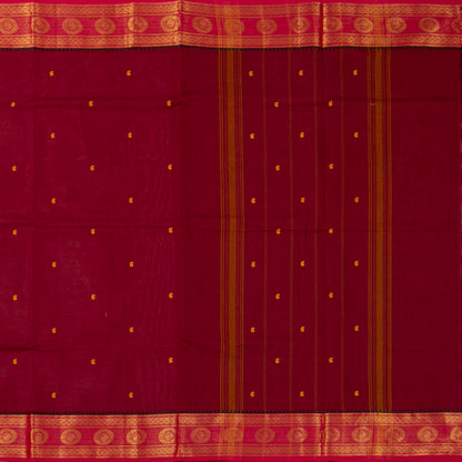 Maroon And Pink Kanchi Cotton Saree For Festive Wear PV MM KC 798