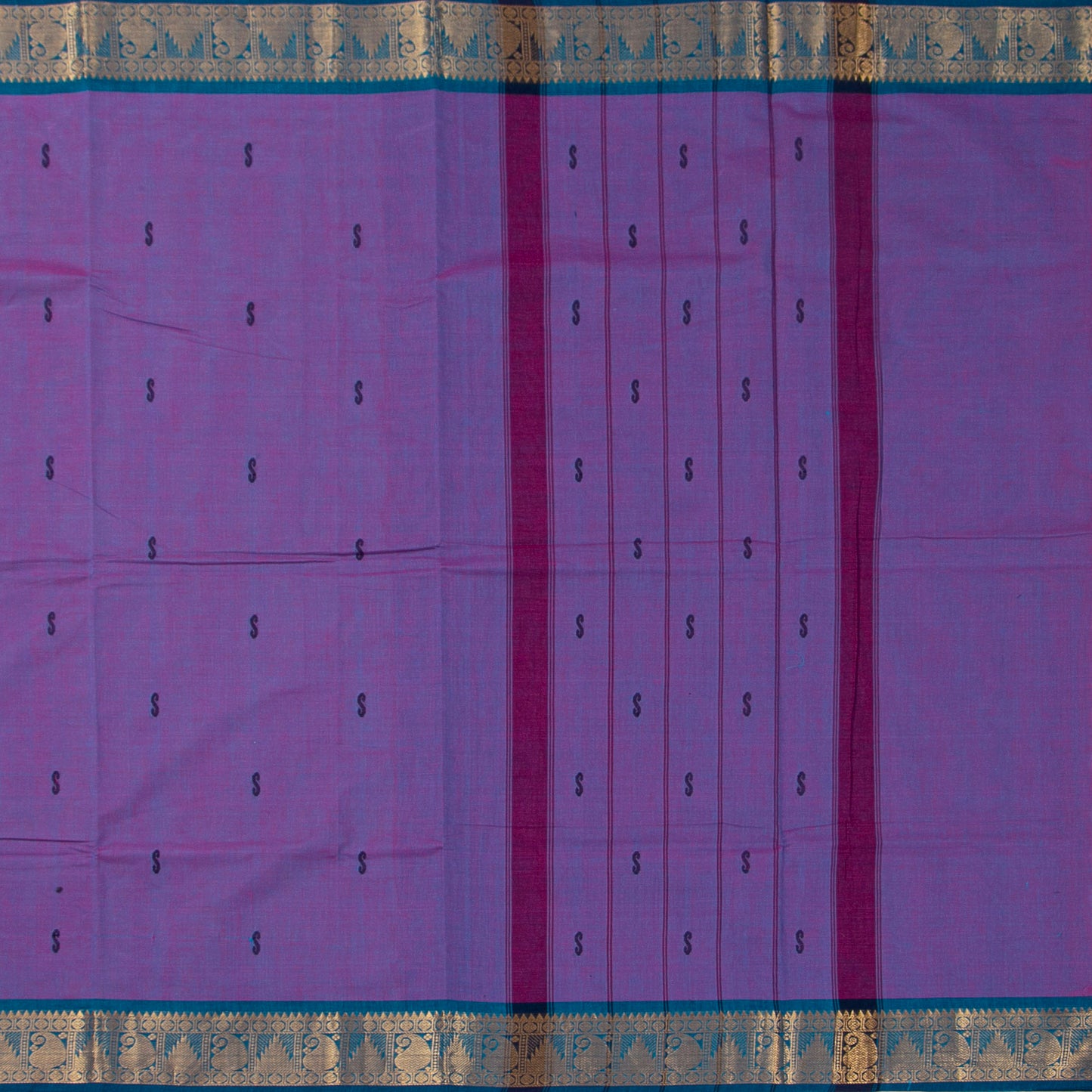 Lavender And Blue Kanchi Cotton Saree For Festive Wear PV MM KC 805