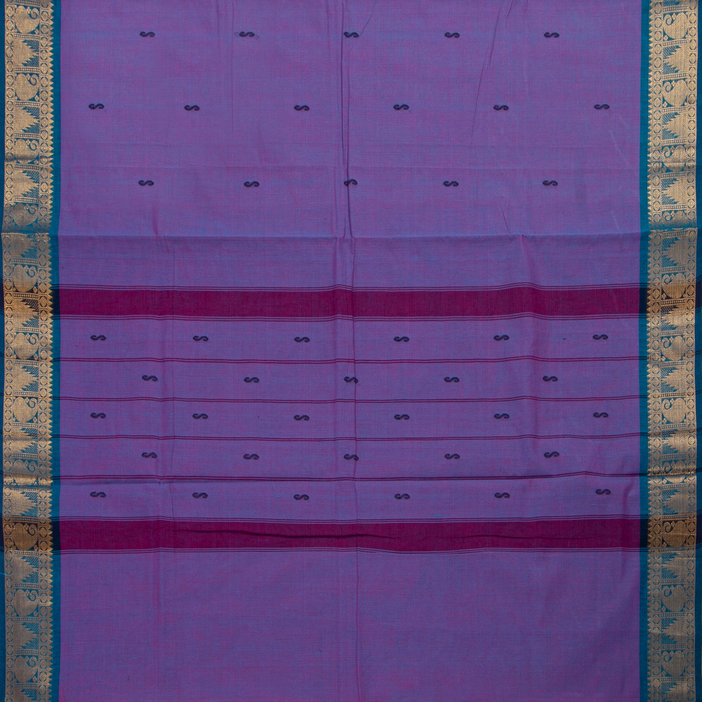 Lavender And Blue Kanchi Cotton Saree For Festive Wear PV MM KC 805