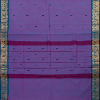 Lavender And Blue Kanchi Cotton Saree For Festive Wear PV MM KC 805