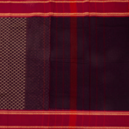 Purple And Red Kanchi Cotton Saree For Office Wear PV MM KC 664