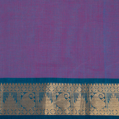 Lavender And Blue Kanchi Cotton Saree For Festive Wear PV MM KC 805