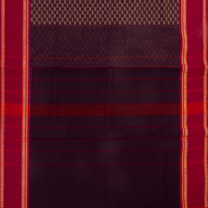 Purple And Red Kanchi Cotton Saree For Office Wear PV MM KC 664