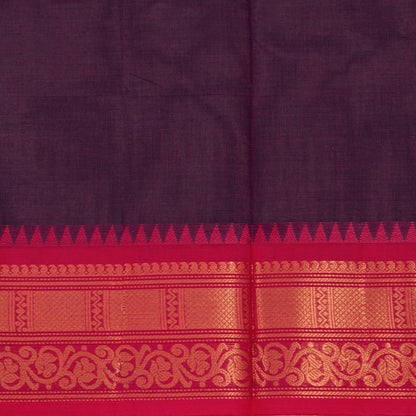 Wine Kanchi Cotton Saree Ganga Jamuna Border For Festive Wear PV MM KC 813
