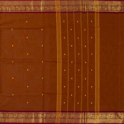 Rust And Maroon Kanchi Cotton Saree For Festive Wear PV MM KC 804