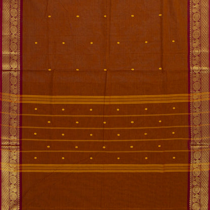 Rust And Maroon Kanchi Cotton Saree For Festive Wear PV MM KC 804
