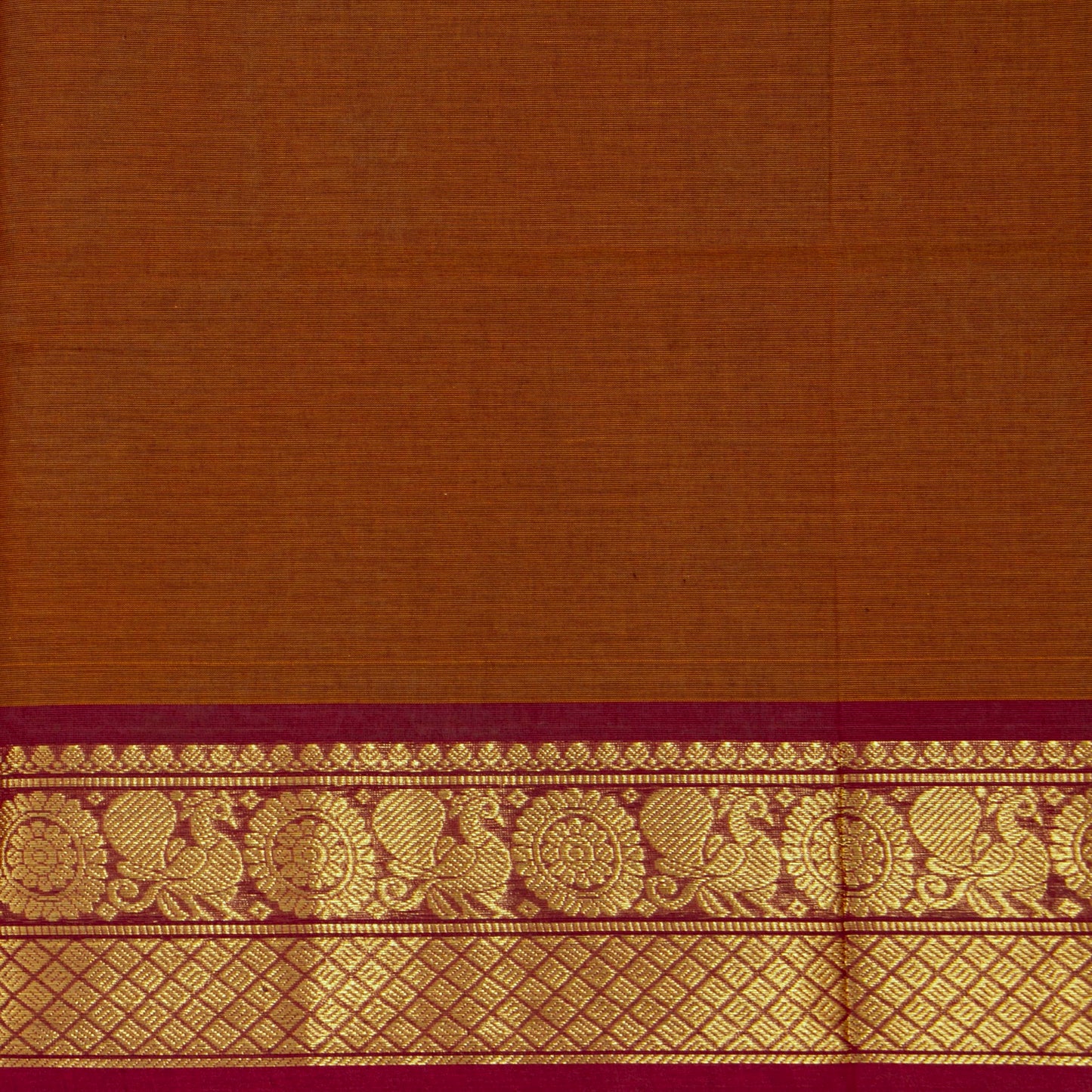 Rust And Maroon Kanchi Cotton Saree For Festive Wear PV MM KC 804