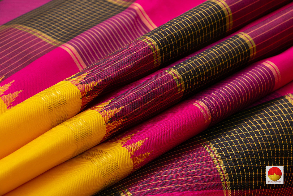 Multicolour Checks Kanchipuram Silk Saree - Panjavarnam