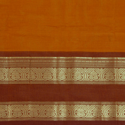 Rust And Brown  Kanchi Cotton Saree For Festive Wear PV MM KC 875