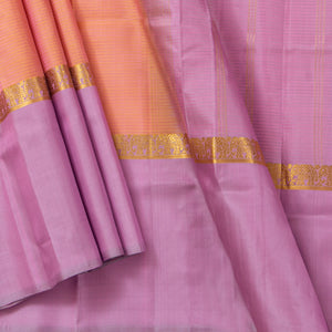 Peach And Mauve Kanchipuram Silk Saree For Festive Wear PV KNN 253