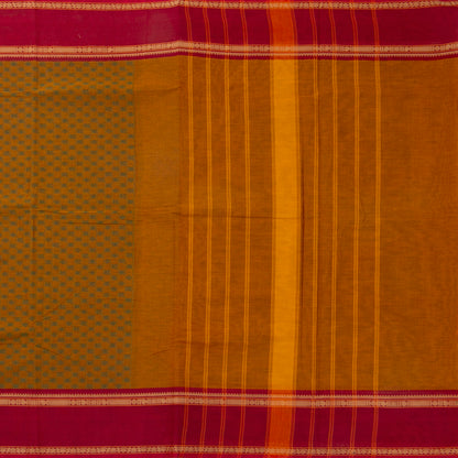 Mustard And Red Kanchi Cotton Saree PV MM KC 663