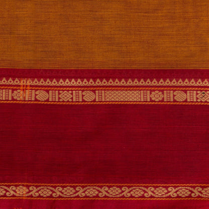 Mustard And Red Kanchi Cotton Saree PV MM KC 663