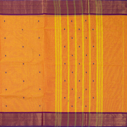 Yellow And Magenta Kanchi Cotton Saree For Festive Wear PV MM KC 772