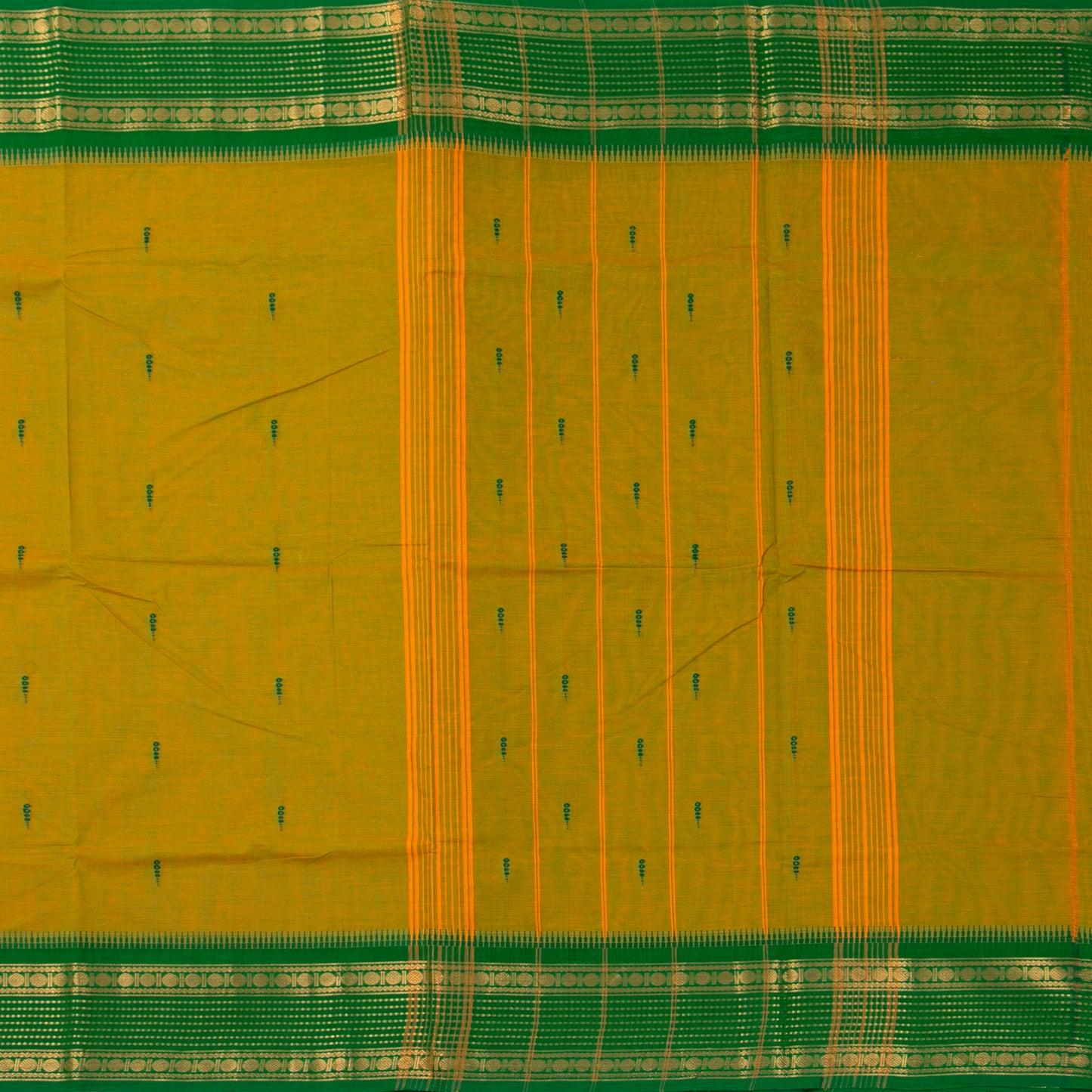 Green Kanchi Cotton Saree For Festive Wear PV MM KC 834