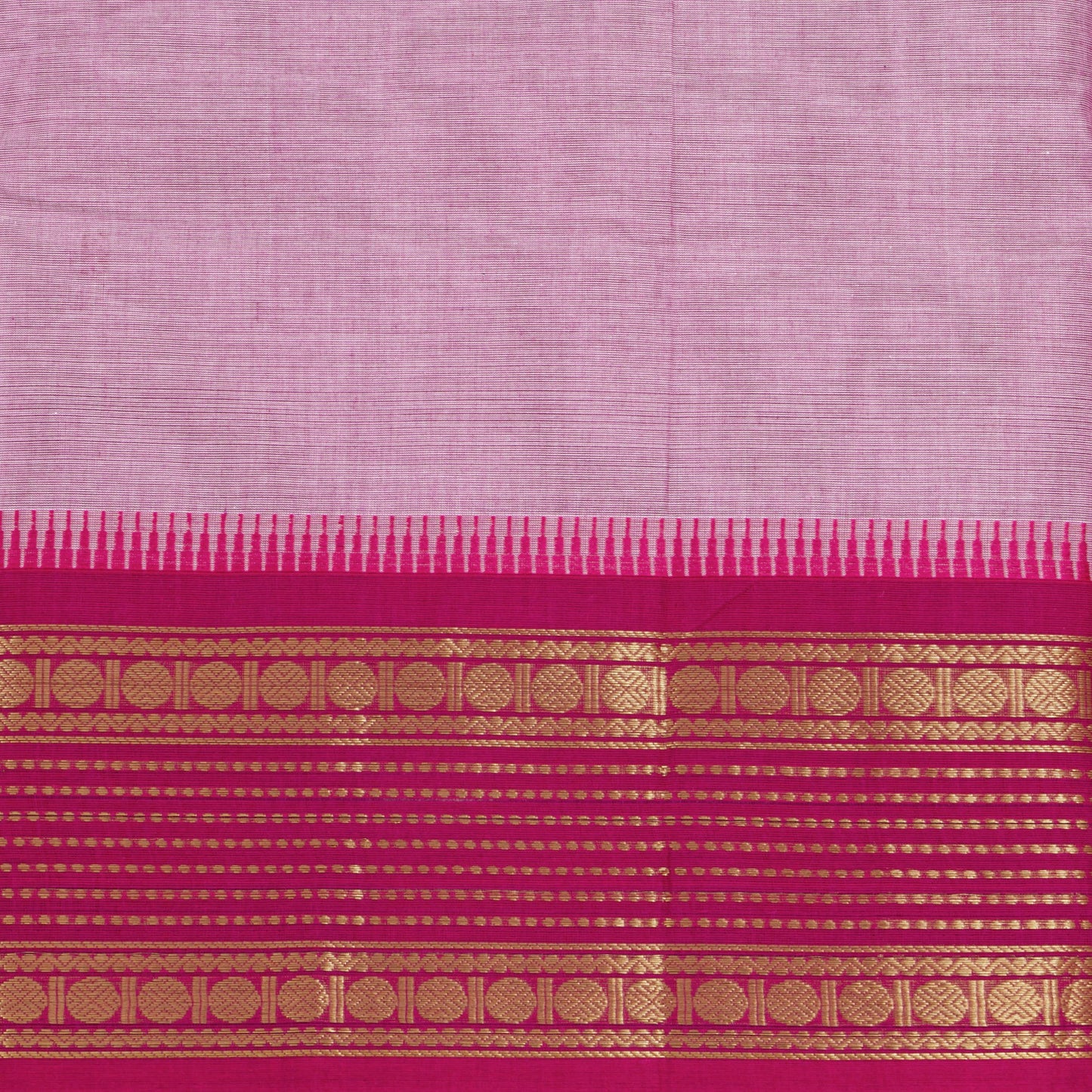Pastel Pink Kanchi Cotton Saree For Festive Wear PV MM KC 825