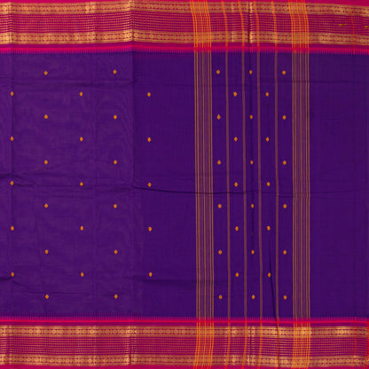 Violet And Pink Kanchi Cotton Saree For Festive Wear PV MM KC 831