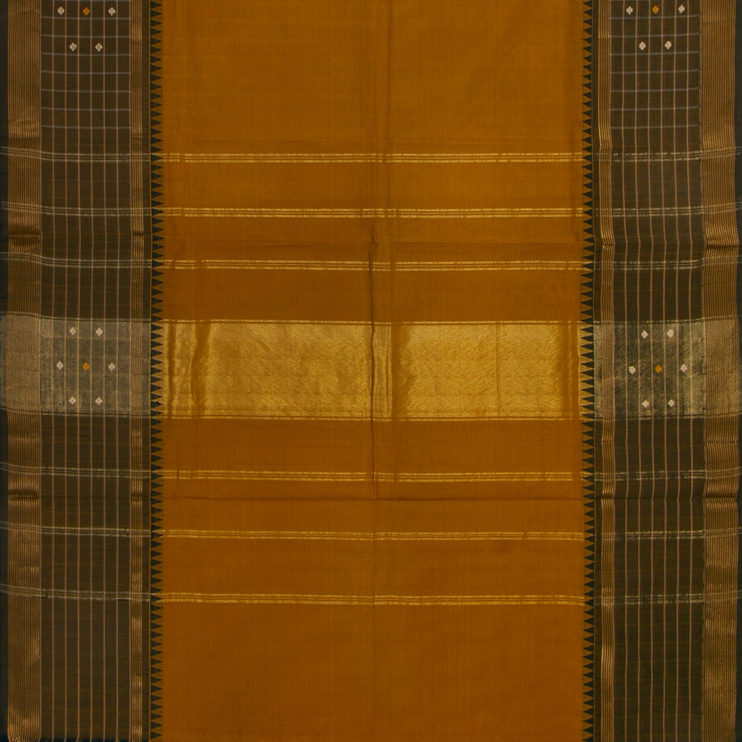 Mustard And Mehandi Green Kanchi Cotton Saree PV MM KC 647