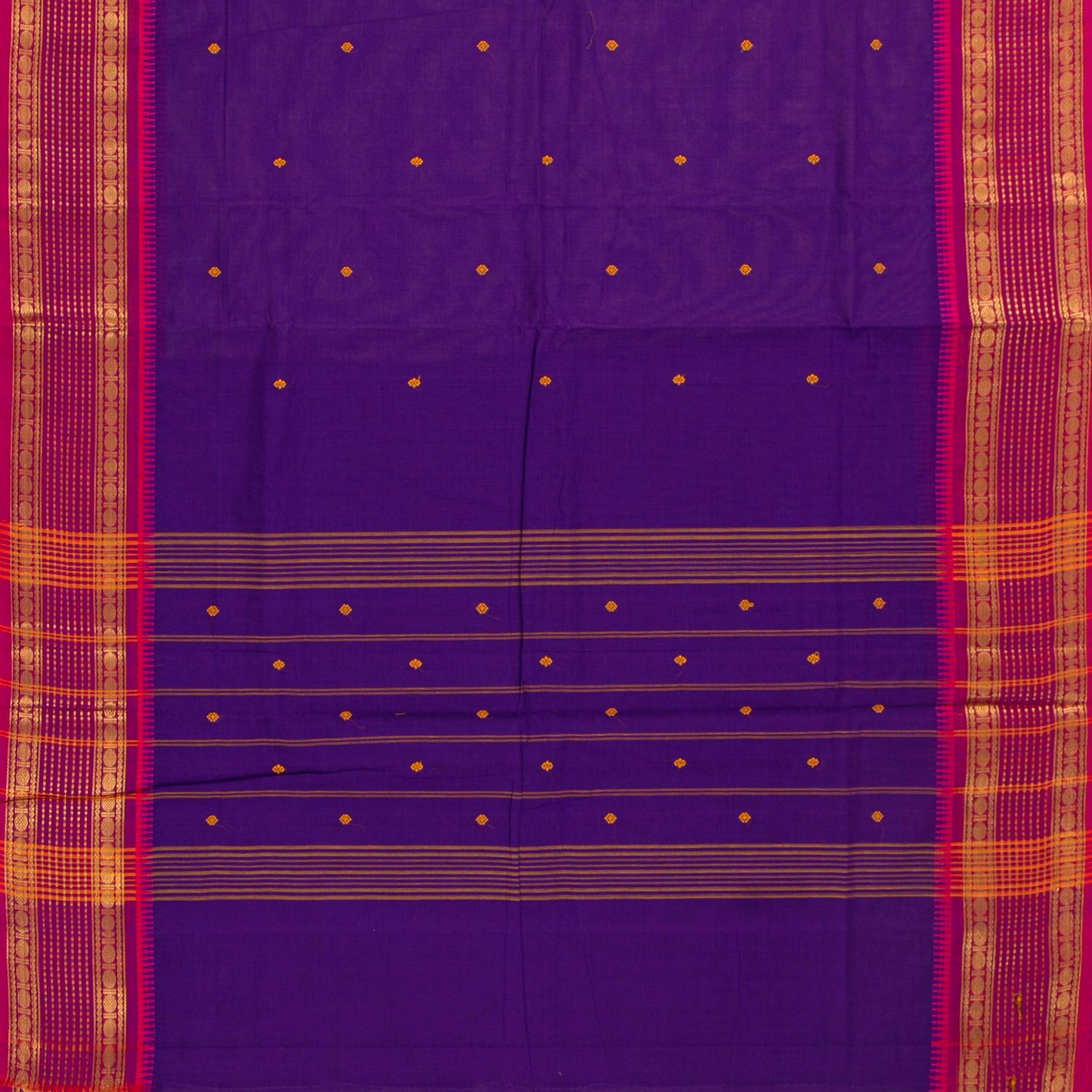 Violet And Pink Kanchi Cotton Saree For Festive Wear PV MM KC 831