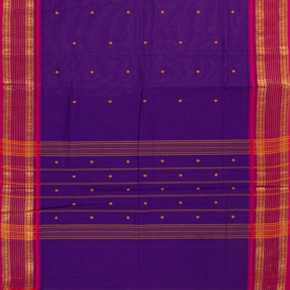 Violet And Pink Kanchi Cotton Saree For Festive Wear PV MM KC 831