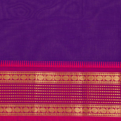 Violet And Pink Kanchi Cotton Saree For Festive Wear PV MM KC 831