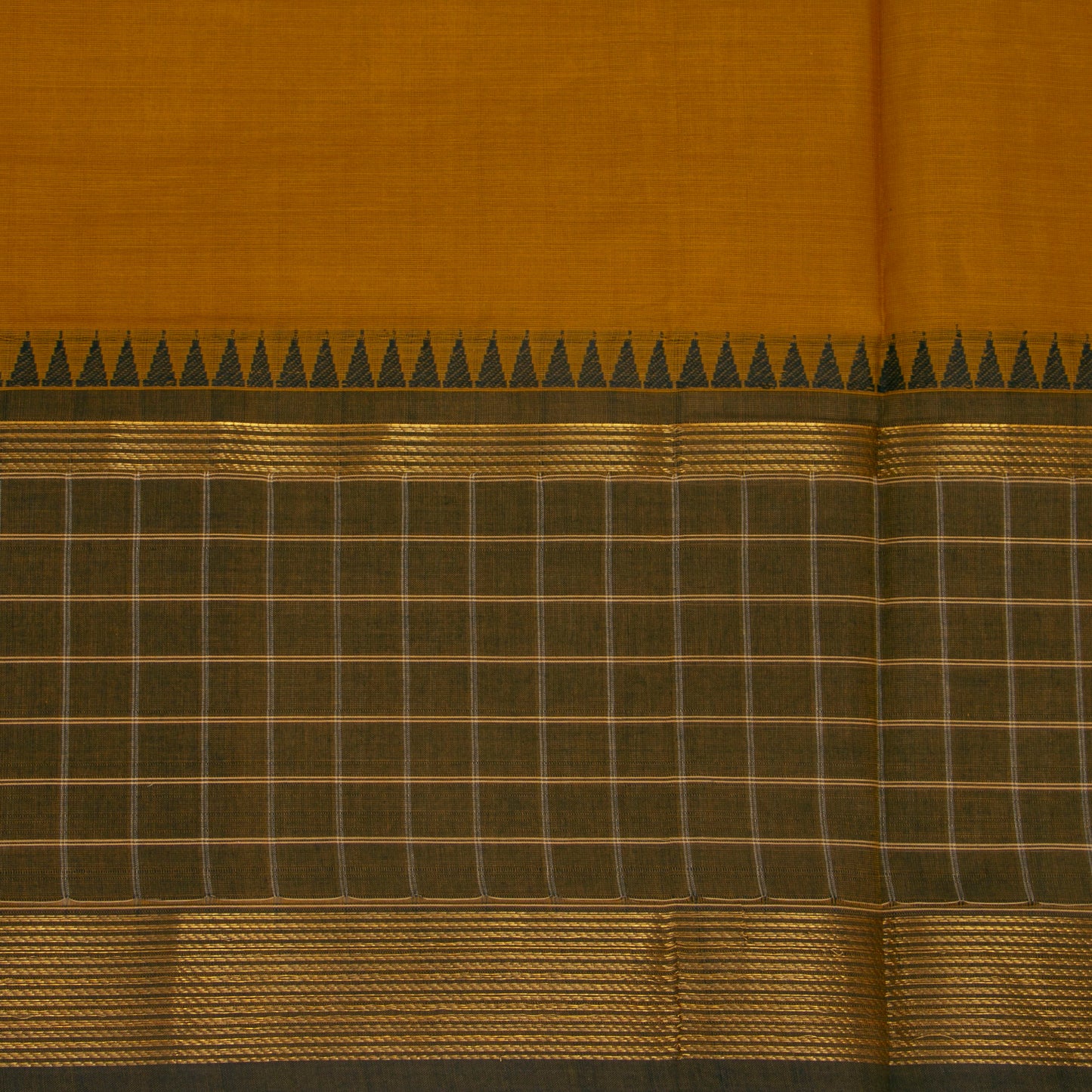 Mustard And Mehandi Green Kanchi Cotton Saree PV MM KC 647