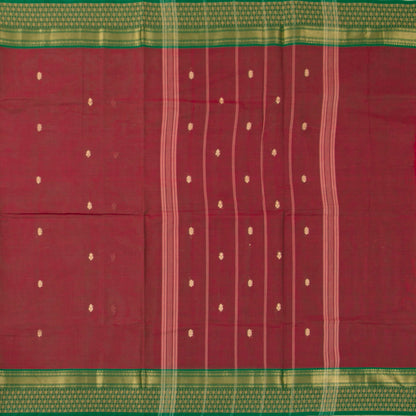 Maroon And Green Kanchi Cotton Saree For Festive Wear PV MM KC 853