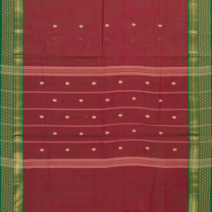 Maroon And Green Kanchi Cotton Saree For Festive Wear PV MM KC 853