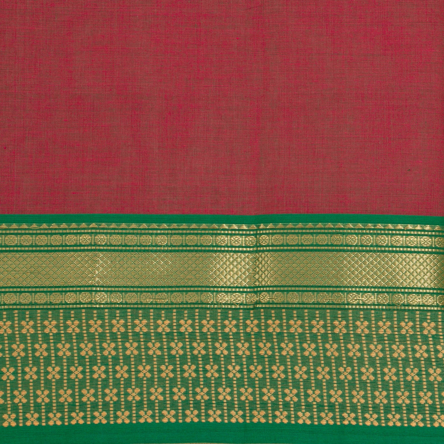 Maroon And Green Kanchi Cotton Saree For Festive Wear PV MM KC 853