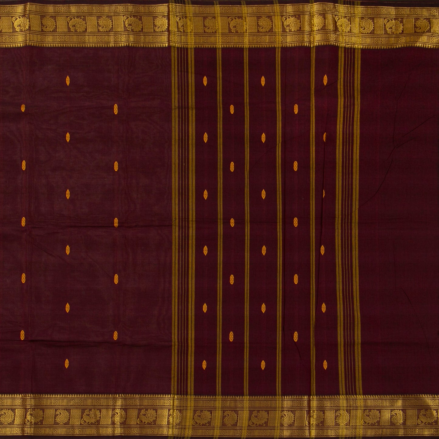 Maroon Kanchi Cotton Saree For Festive Wear PV MM KC 823