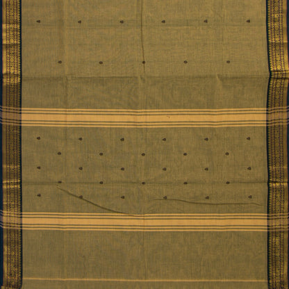 Fawn And Blue Kanchi Cotton Saree For Festive Wear PV MM KC 840