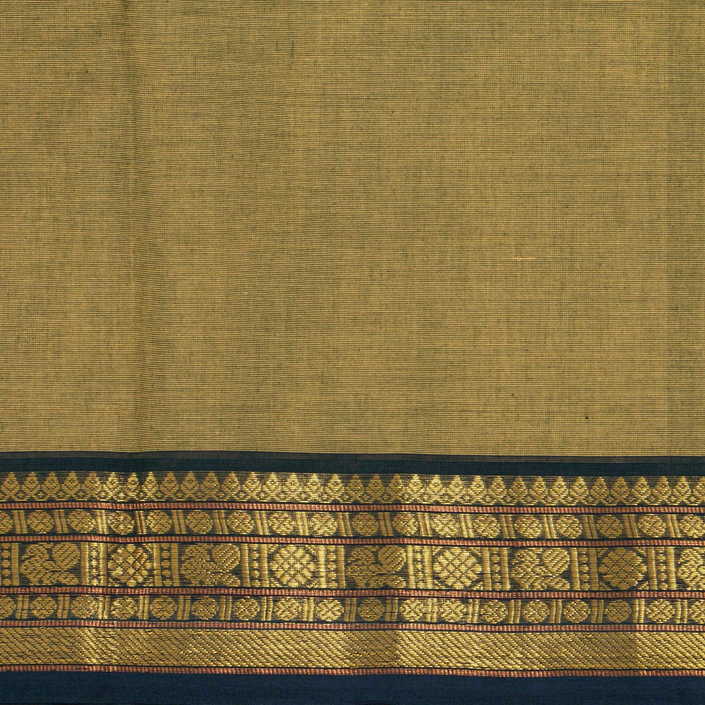 Fawn And Blue Kanchi Cotton Saree For Festive Wear PV MM KC 840