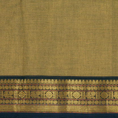Fawn And Blue Kanchi Cotton Saree For Festive Wear PV MM KC 840
