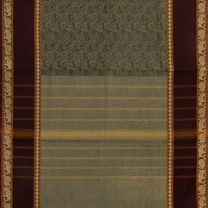 Grey And Maroon Vanasingaram Kanchi Cotton Saree For Festive Wear PV MM KC 659