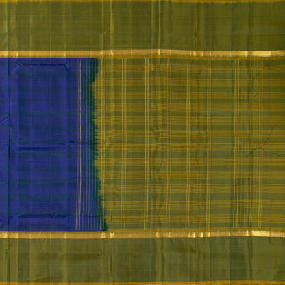 Blue And Green Kanchipuram Silk Saree For Wedding Wear PV KNN 251