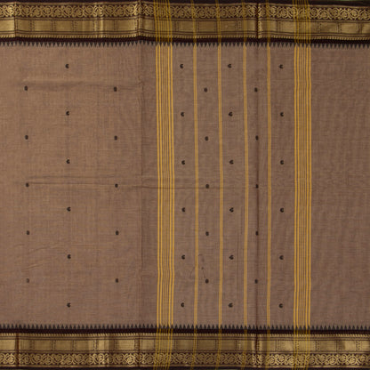 Fawn And Brown Kanchi Cotton Saree For Festive Wear PV MM KC 765